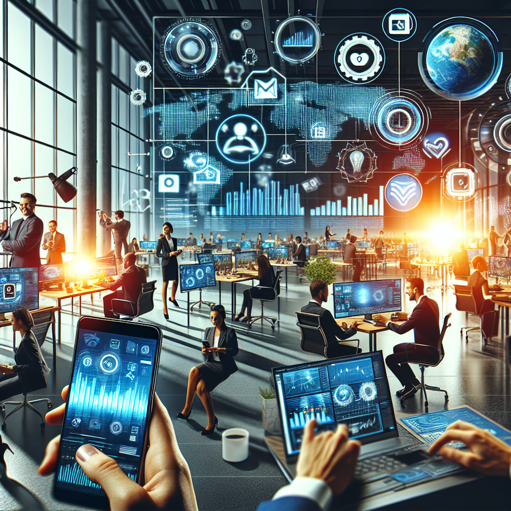 Generate an image create a cool image illustrating a powerfull brand in social media with the following settings:, photography: corporate, resolution: 1080p (1920x1080).